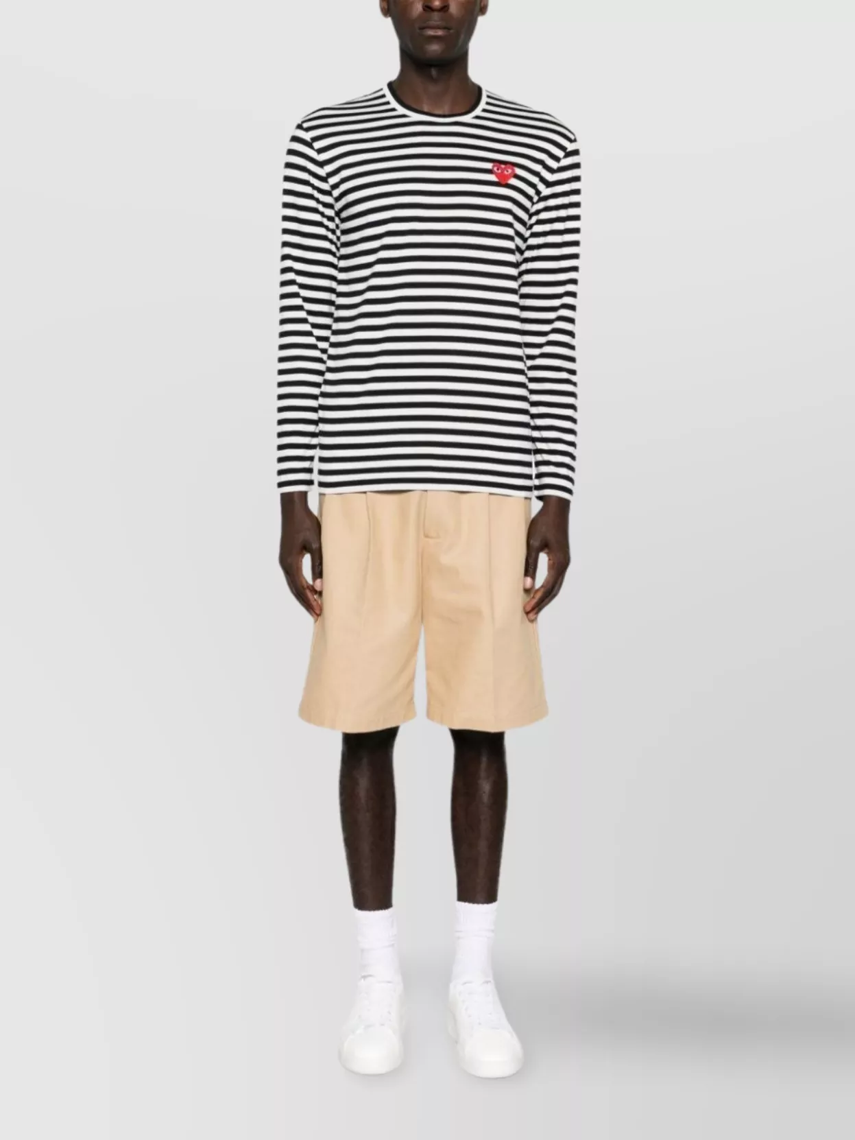 Comme Des Garçons Play Striped Long-Sleeve T-Shirt