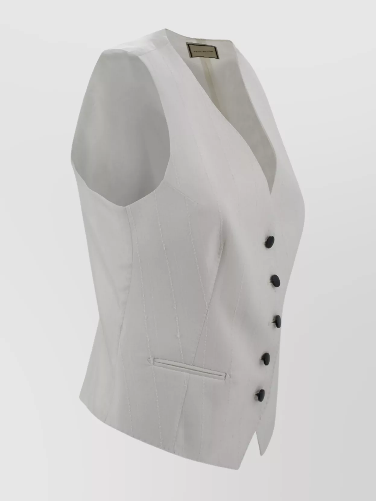 Tagliatore Fitted Waistcoat Pinstripes Darted