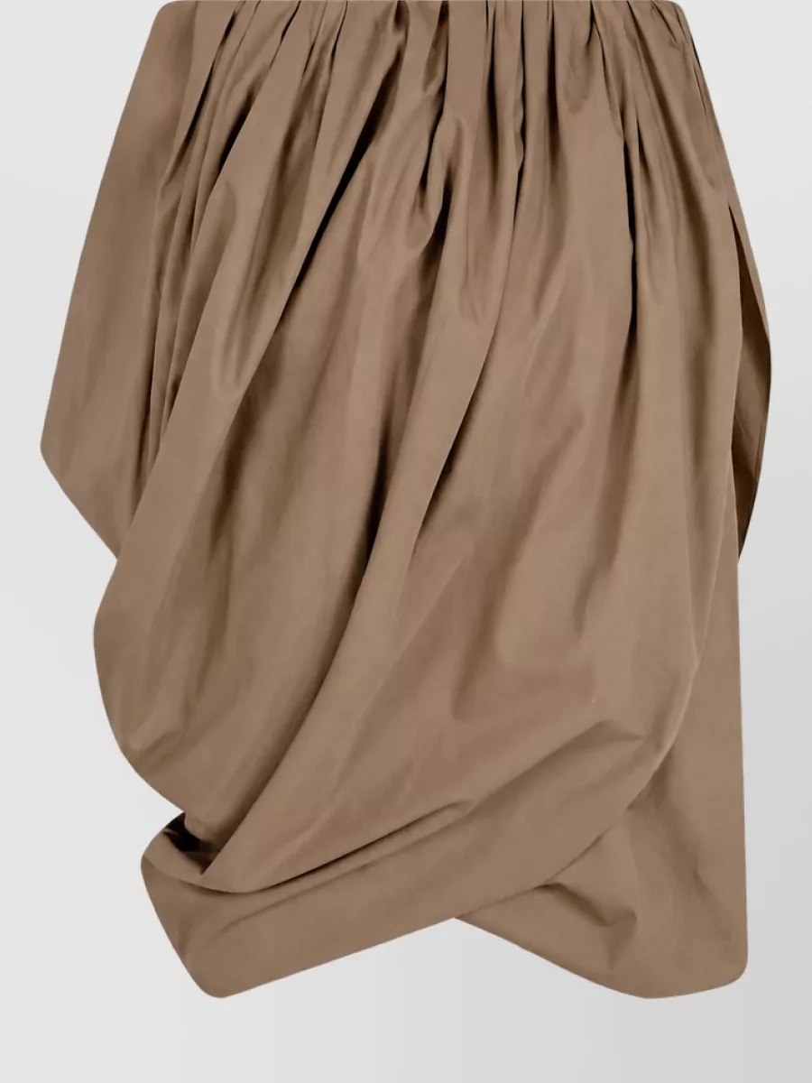 Chloé cotton draped gathered-waist asymmetric skirt
