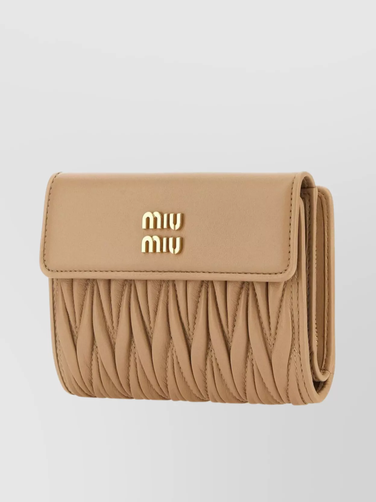 Shop Miu Miu Quilted Leather Flap Wallet