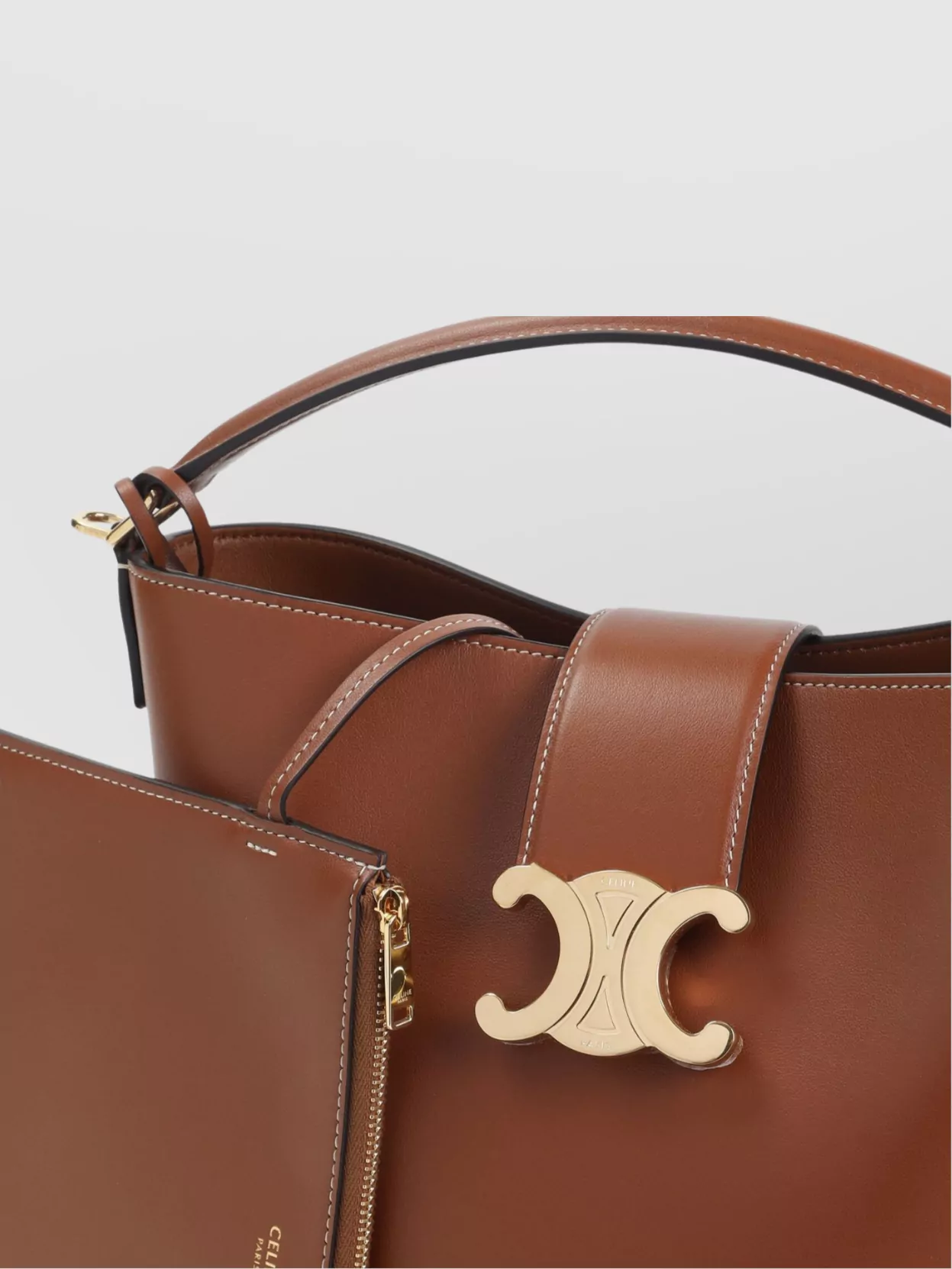 Celine Medium Louise Shoulder Bag With Detachable Strap In Brown