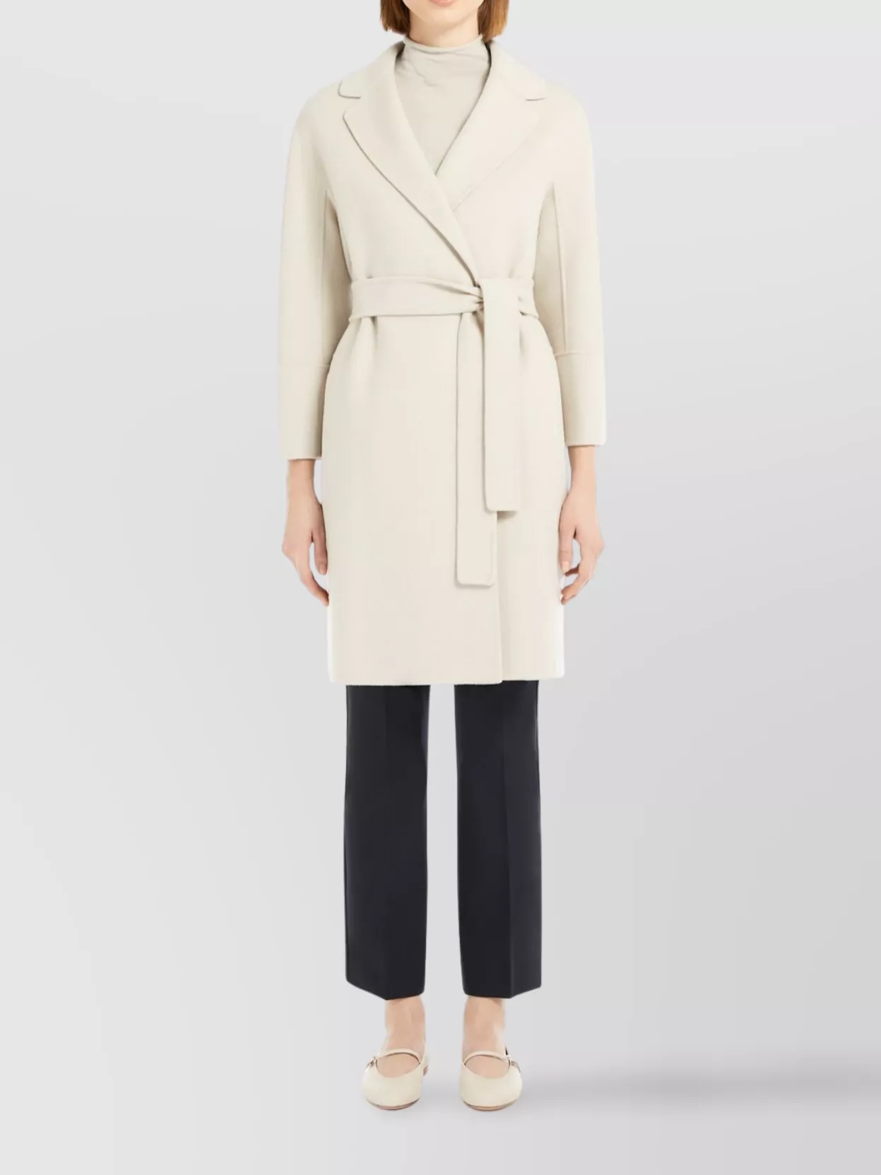 Max Mara Short Wool Coat With Kimono And Raglan Sleeves