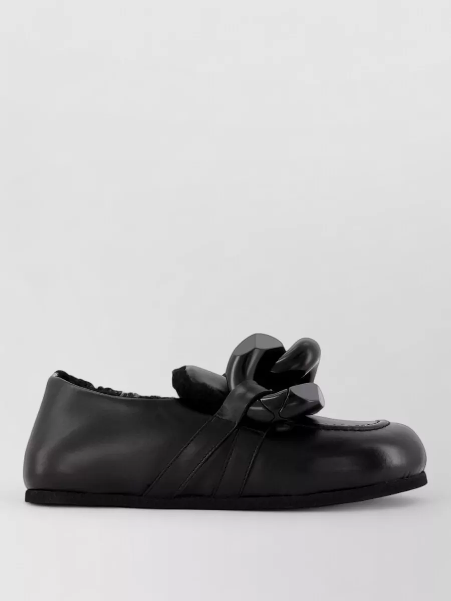 Jw Anderson Leather Chain Loafers