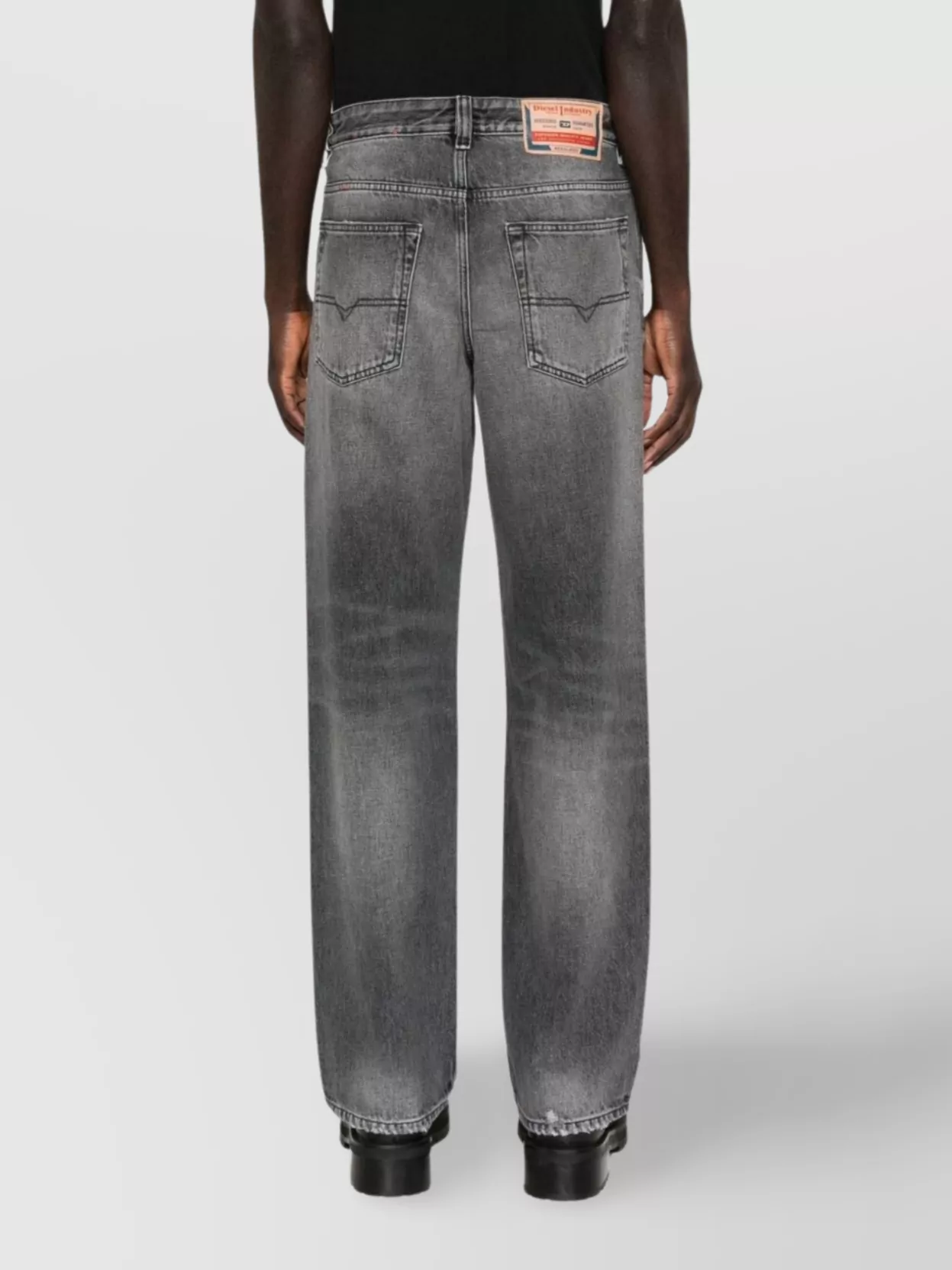 Diesel Straight Trousers With Faded Effect And Belt Loops
