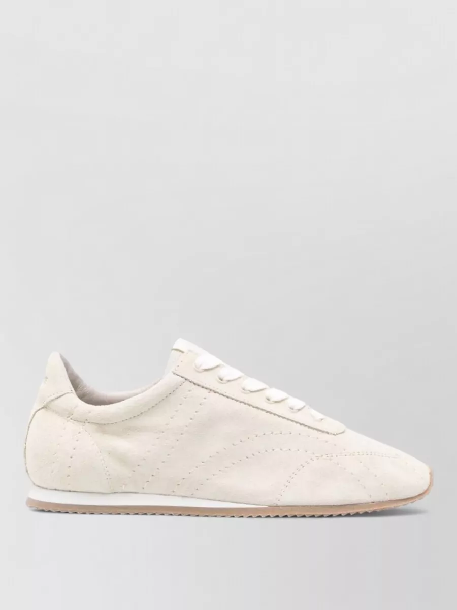 Totême Suede Leather Low-Top Sneakers