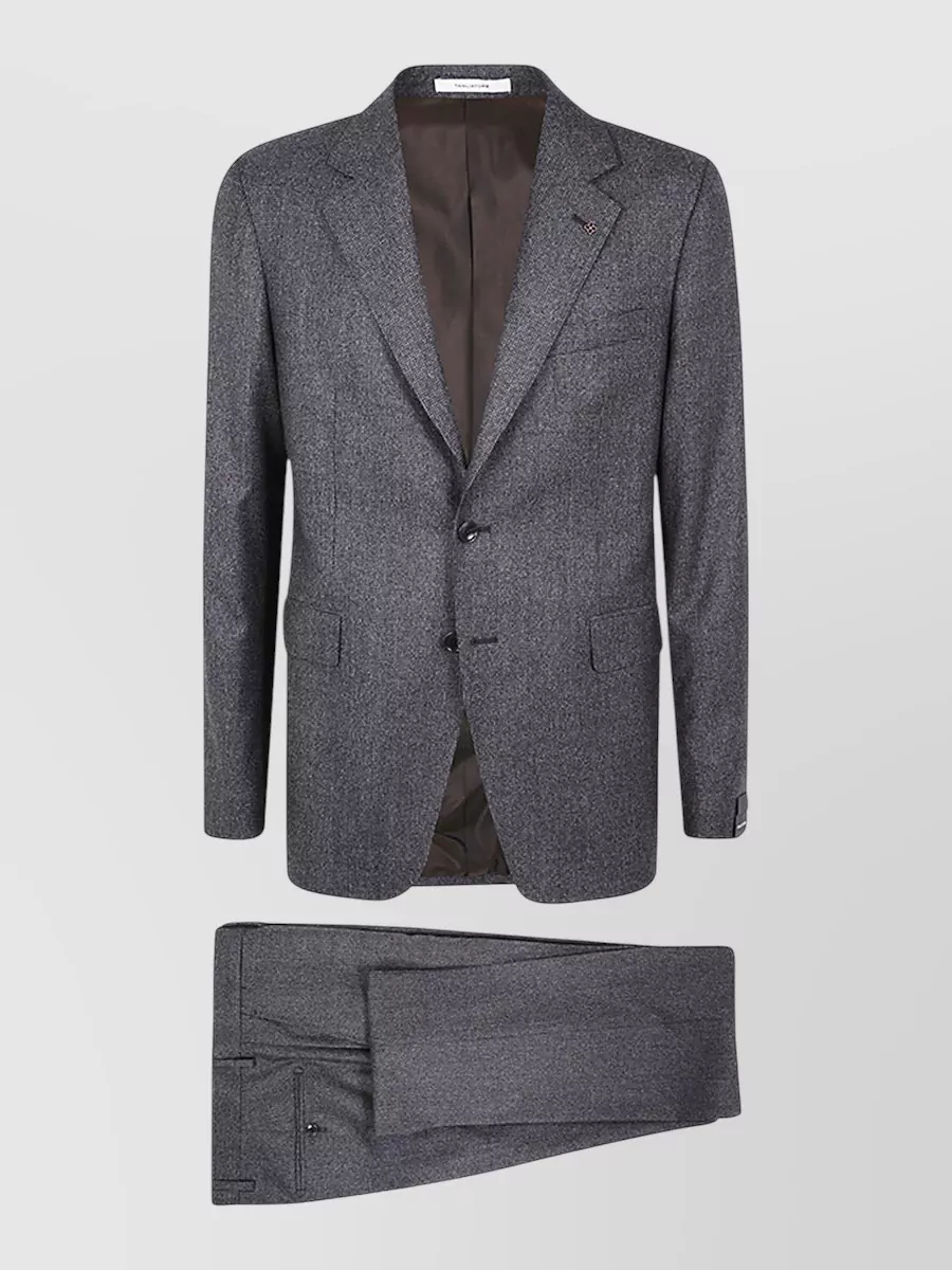 Tagliatore Notched Single-breasted Wool Suit In Gray