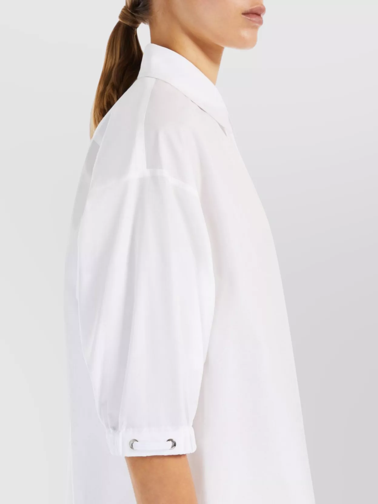 Max Mara Asymmetrical Collared Blouse Drawstring