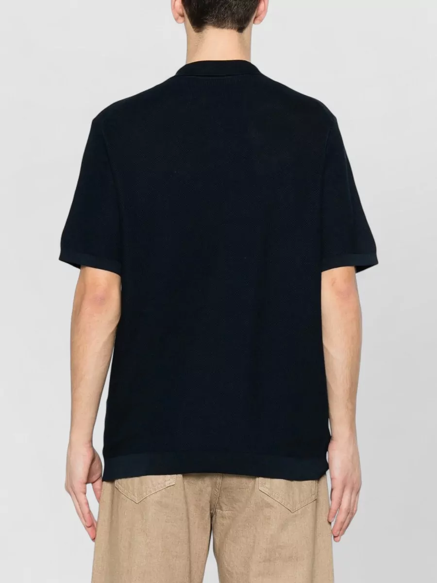 Woolrich Cotton Ribbed V-Neck Polo Shirt