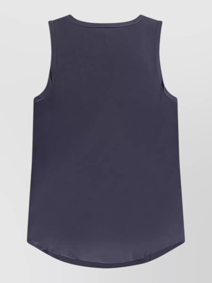 Brunello Cucinelli Silk Scoop Neck Sleeveless Tank Top