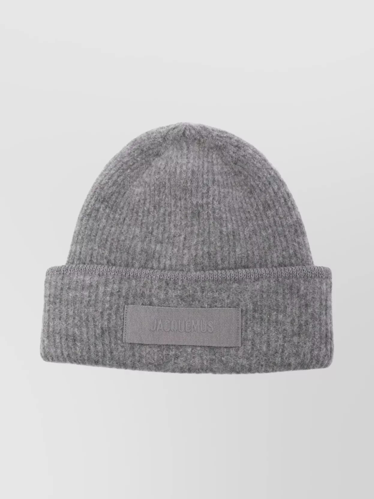 Jacquemus Gros Grain Pleated Brim Turn-up Hat In Gray