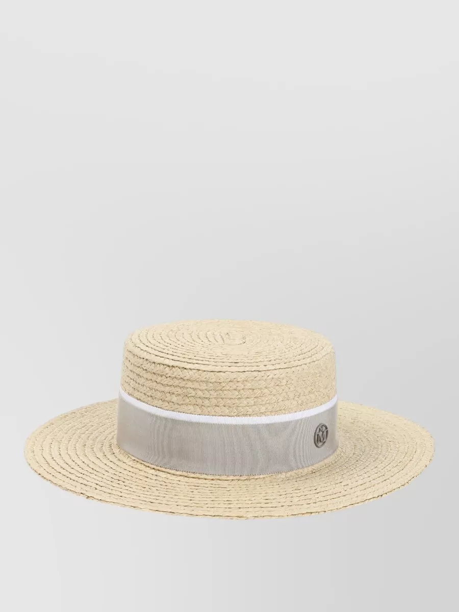 Maison Michel Kiki Straw Hat Wide Brim Ribbon