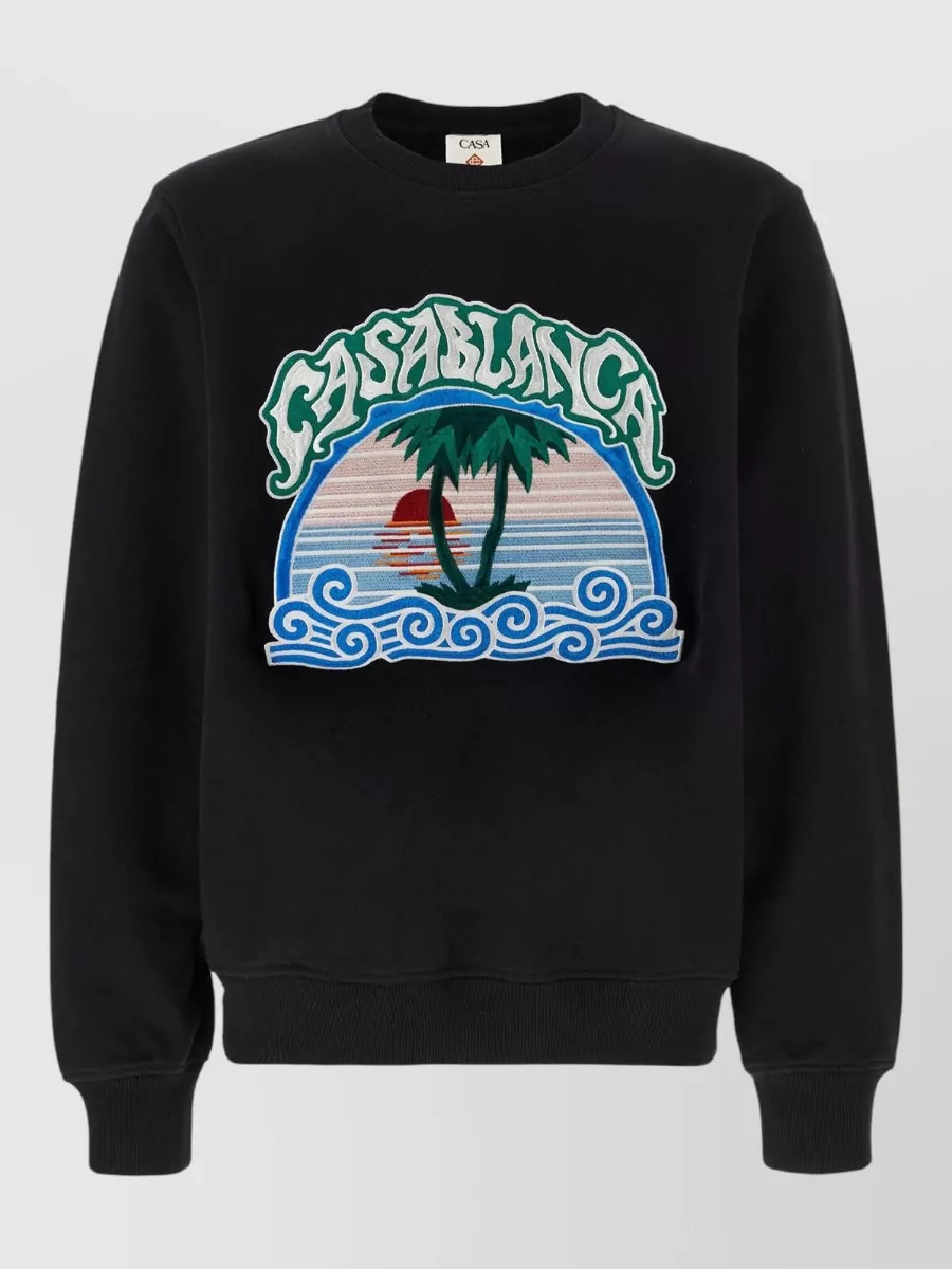 Casablanca organic cotton embroidered sweatshirt
