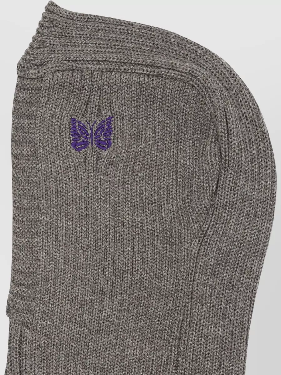 Needles Ribbed Knit Merino Wool Balaclava Hat