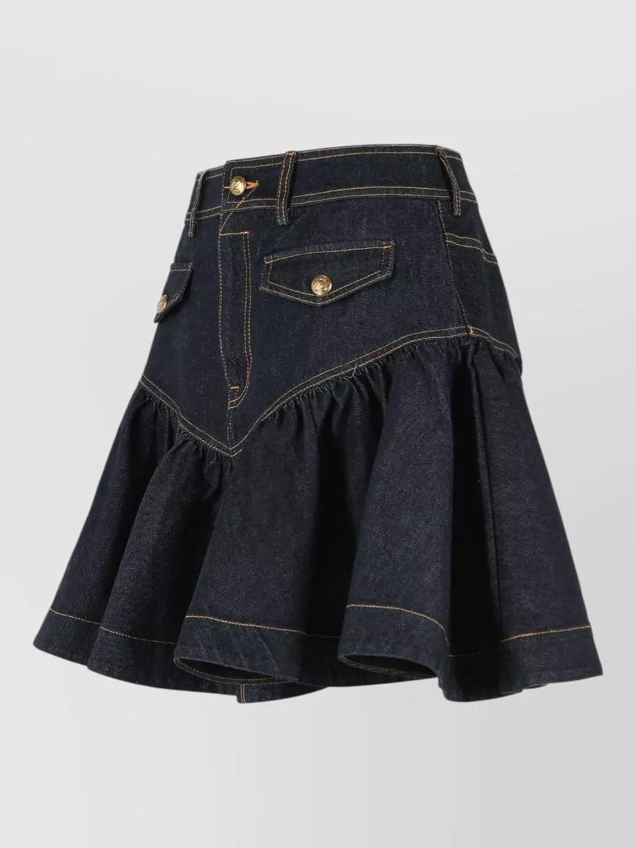 Zimmermann Denim Frill Mini Skirt