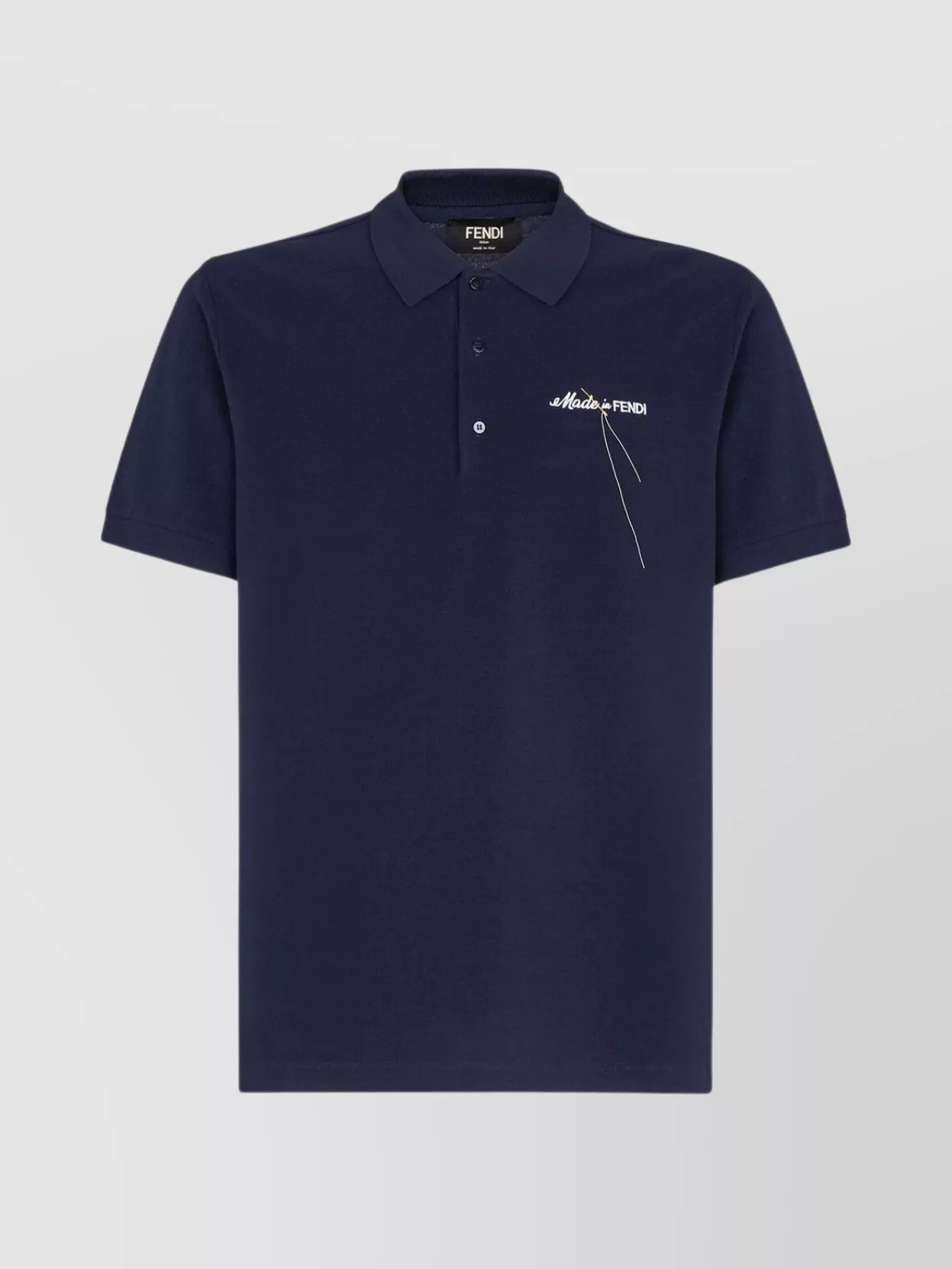 Shop Fendi Short Sleeve Ribbed Collar Polo Shirt