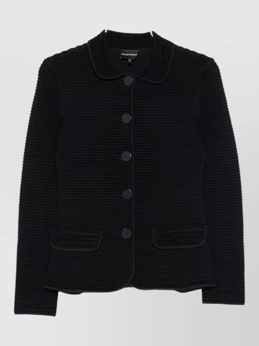 Emporio Armani ribbed knit blazer jacket