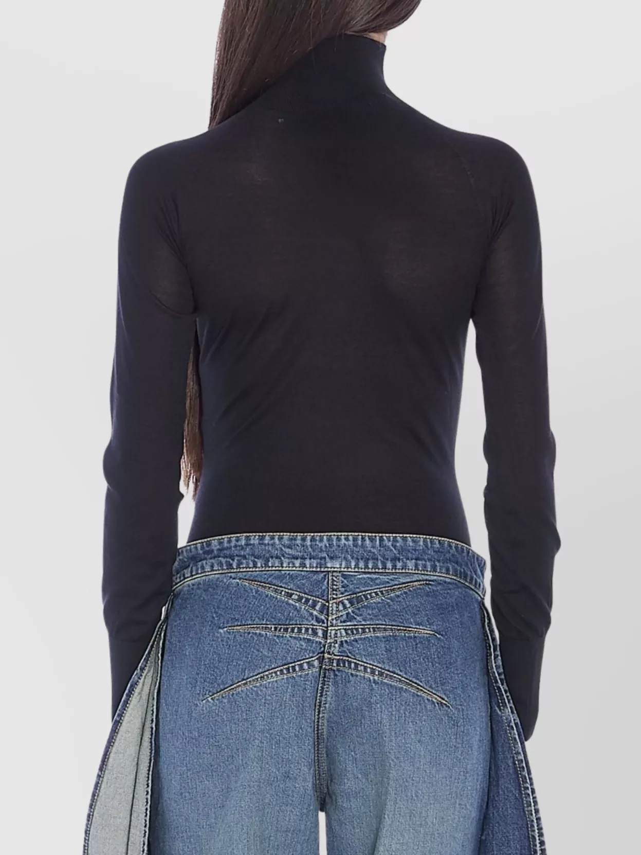Alaïa Sheer Knit Turtleneck Bodysuit