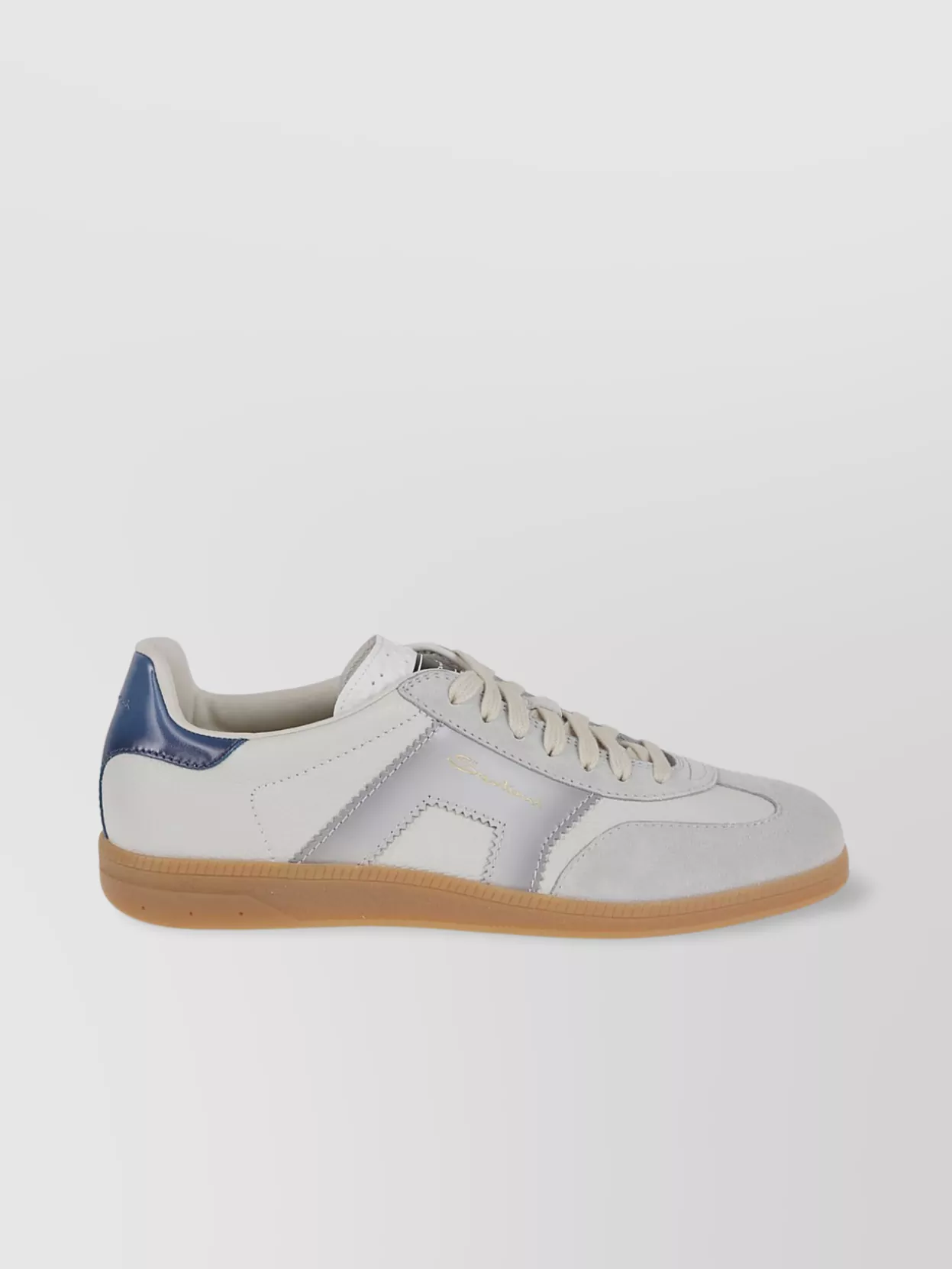 Santoni Dbs Leather And Suede Sneakers