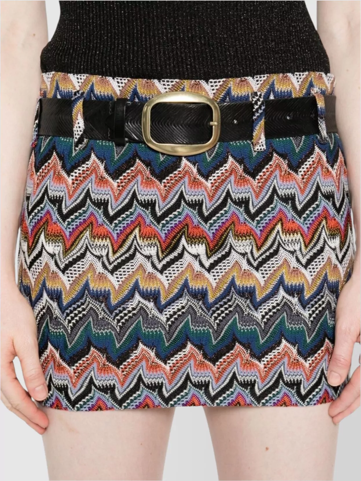 Missoni Textured Chevron Pattern Mini Skirt