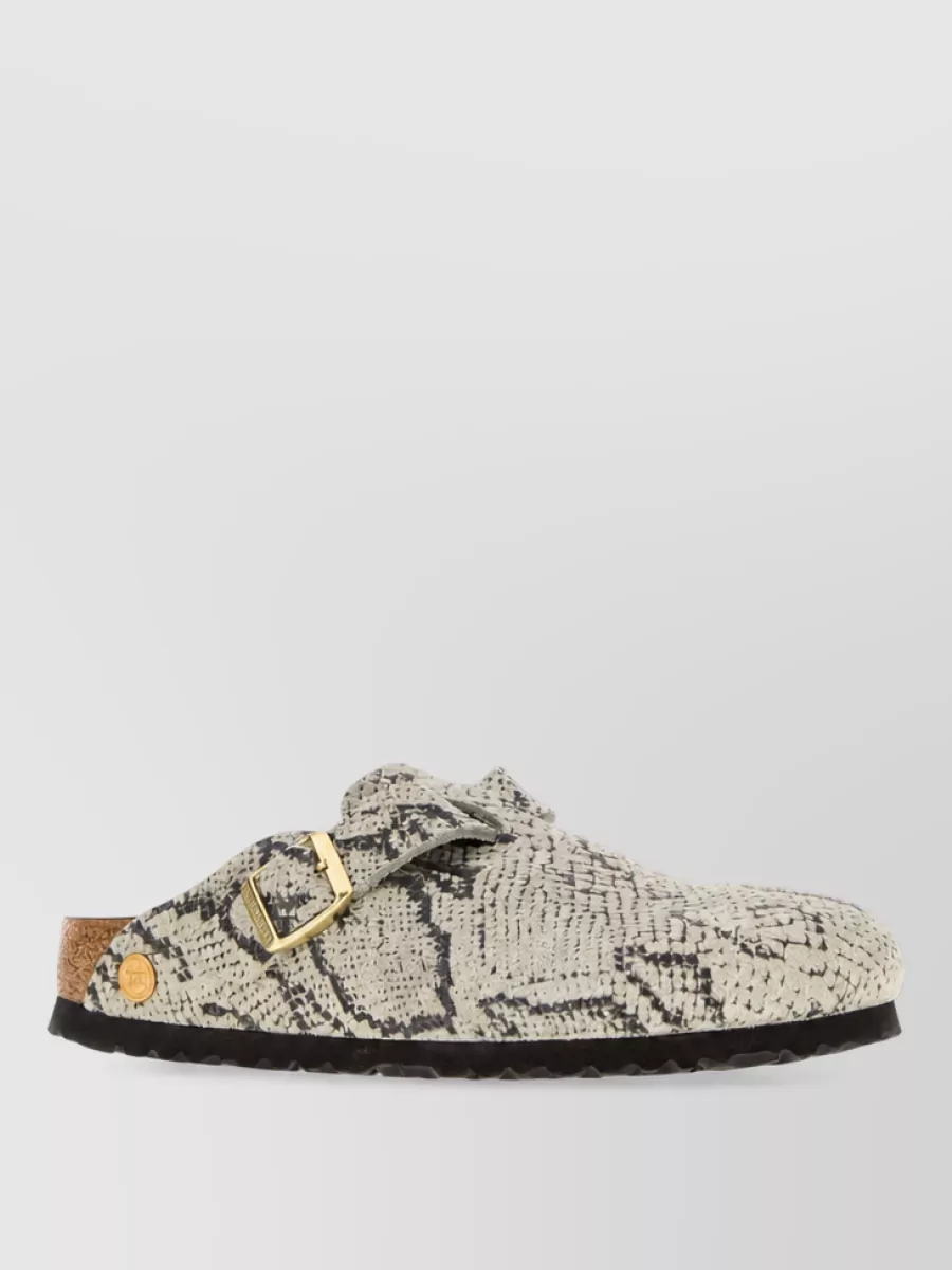 Birkenstock suede leather printed mules