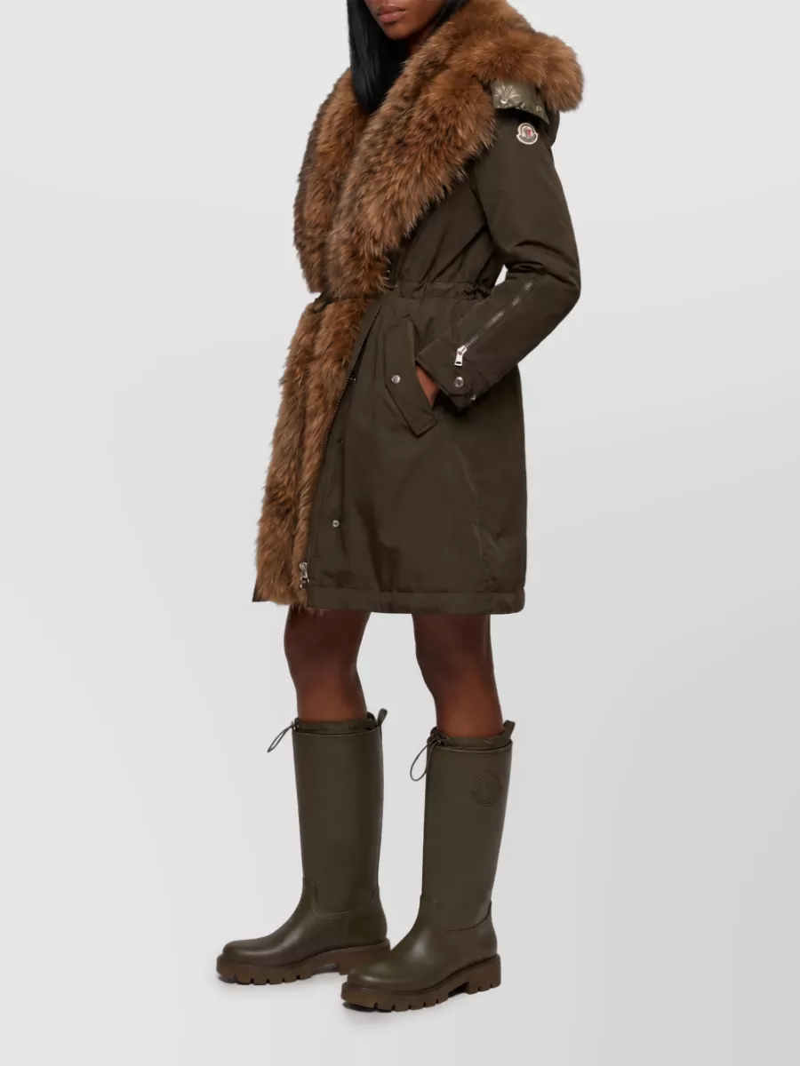 Moncler Long Down Hooded Parka Coat