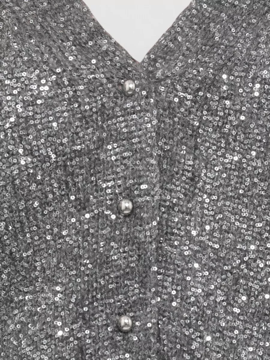 D.exterior Sequin Long-Sleeve Cardigan