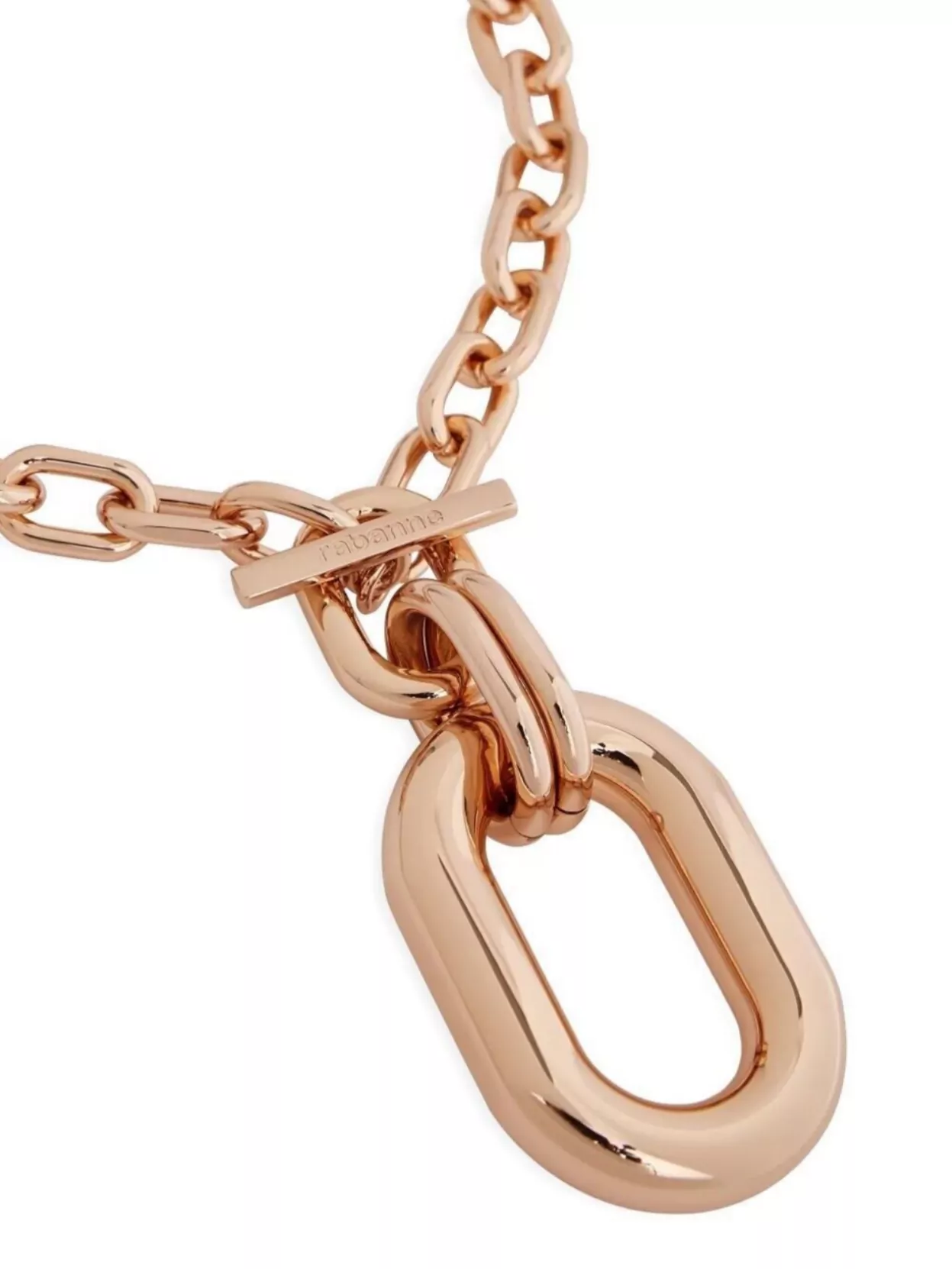 Rabanne Chunky Chain Oval Pendant Necklace In Gold