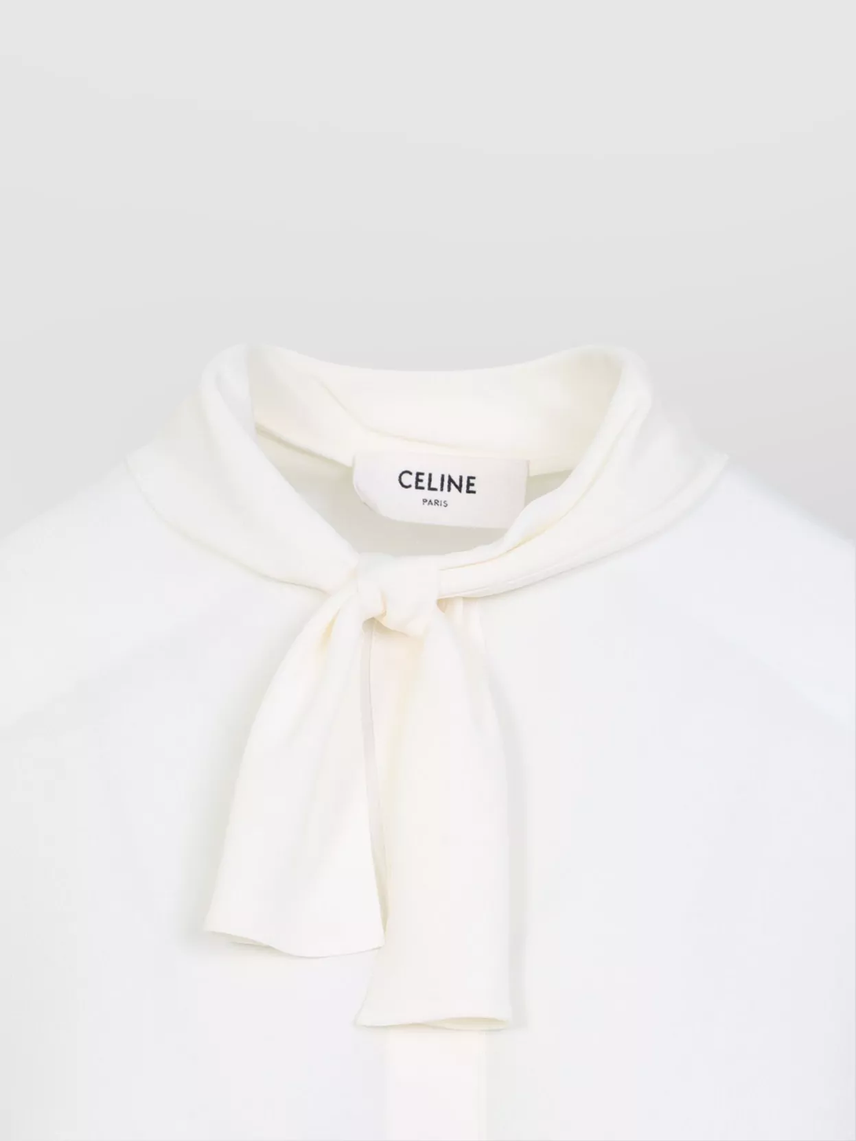 Celine Acetate Silk Blouse Bow Lavallière