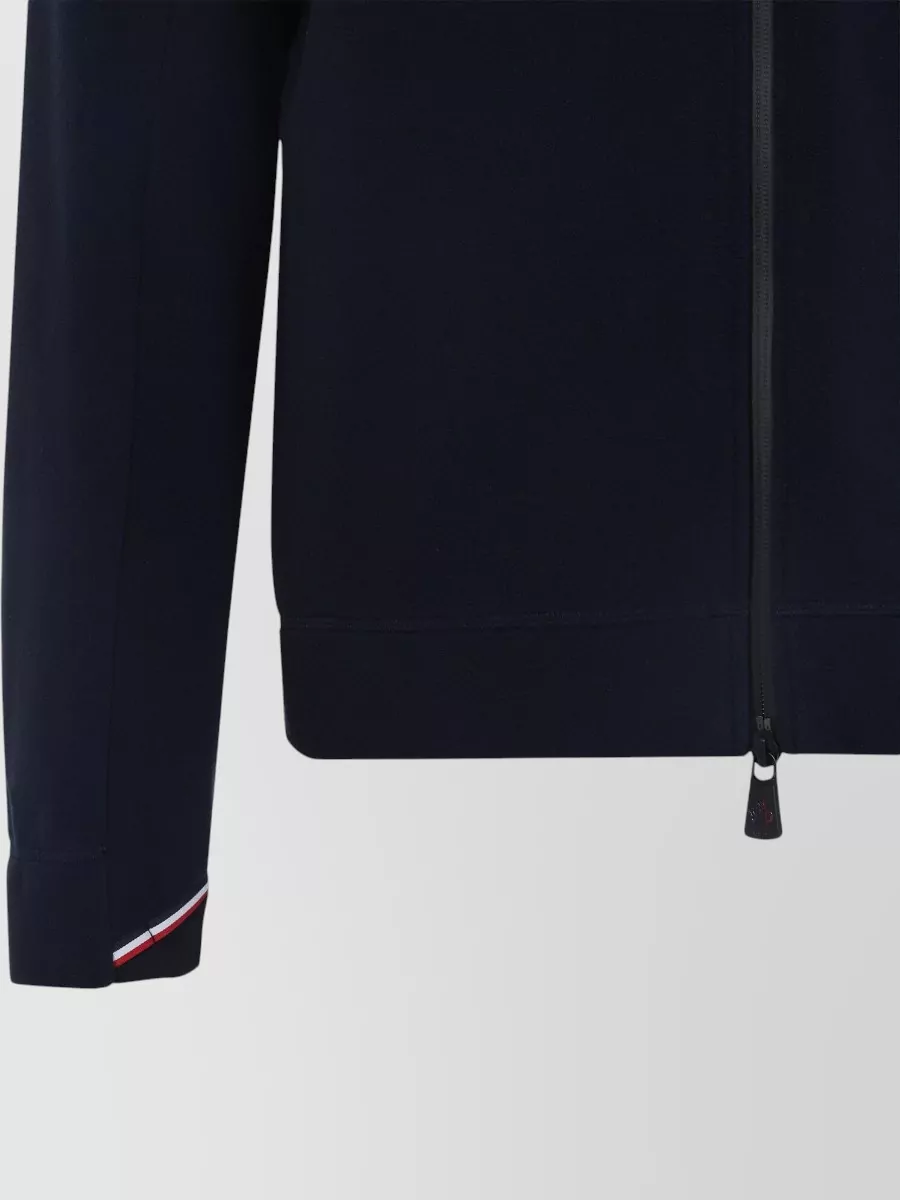 Moncler Grenoble High Collar Zip Cardigan Ribbed Cuffs