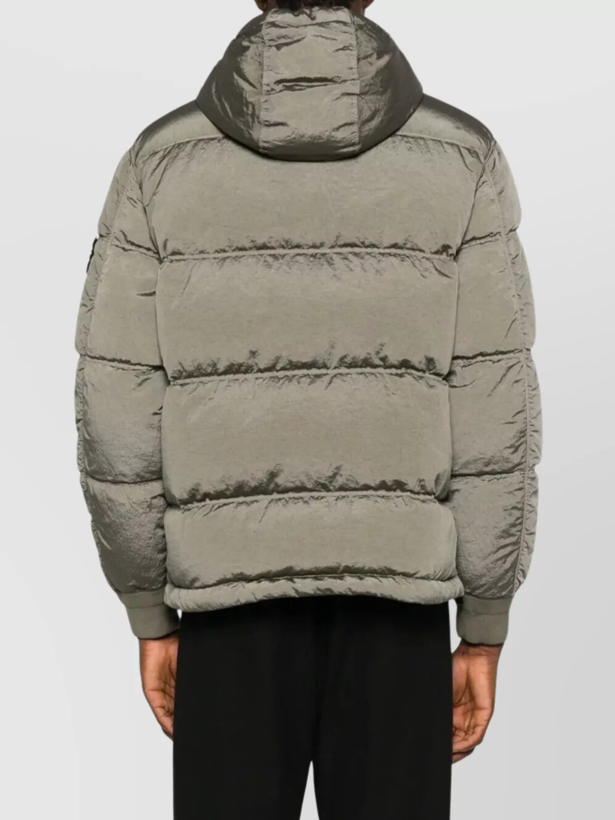 Stone Island Hooded Quilted Down Jacket And Pockets