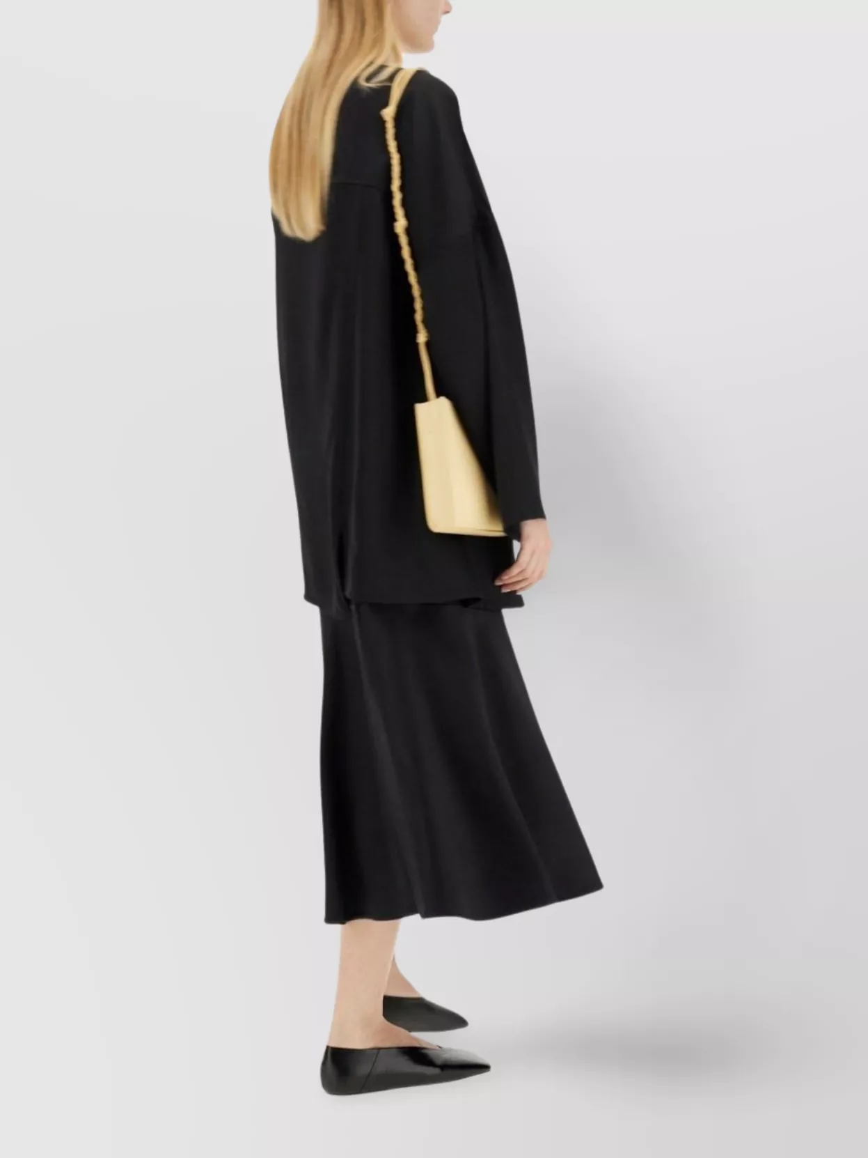 Shop Jil Sander Flared Midi Skirt High Waist