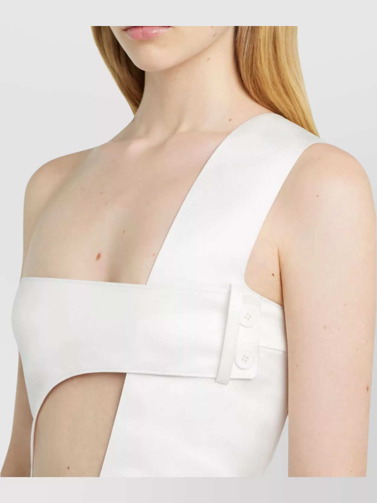 Courrèges Satin Dress Featuring Cut-Out Detail