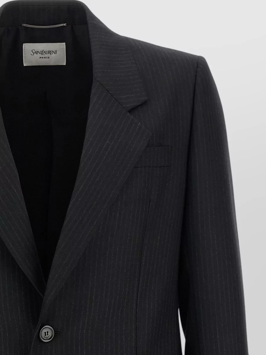 Saint Laurent Wool Pinstripe Single-Breasted Suit Jacket