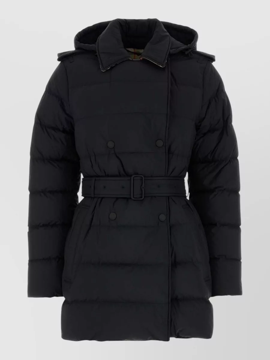 Burberry down belted quilted parka coat