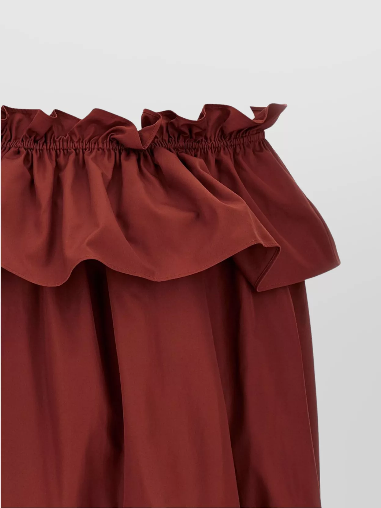 Saint Laurent Off-The-Shoulder Mini Dress Ruffled Detailing