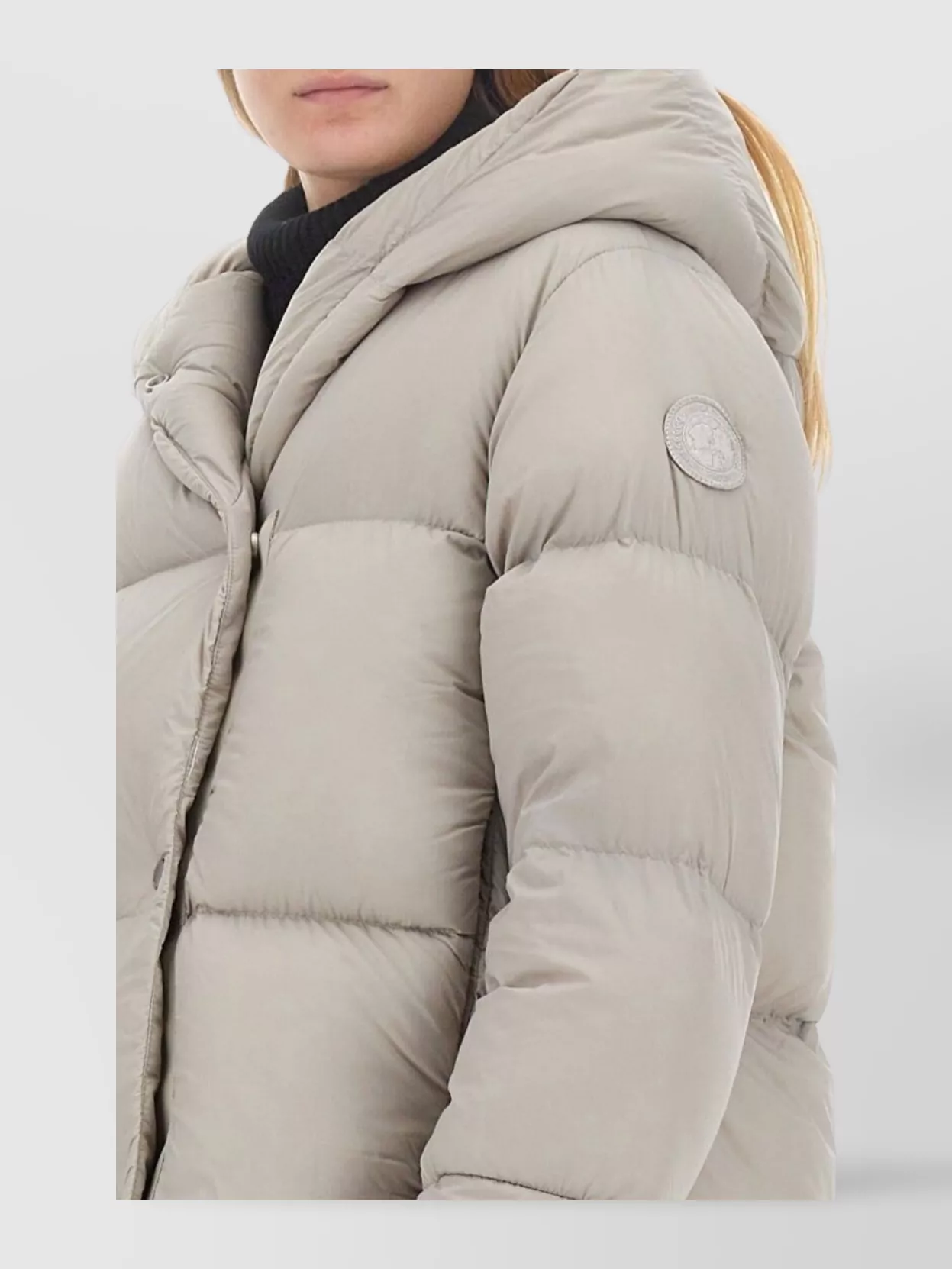 Shop Canada Goose "rhoda" Quilted Hooded Jacket With Side Pockets