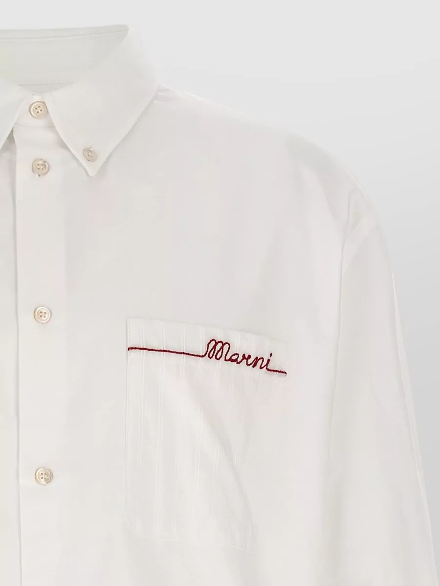 Marni Embroidered Shirt Long Sleeves Button Down Collar