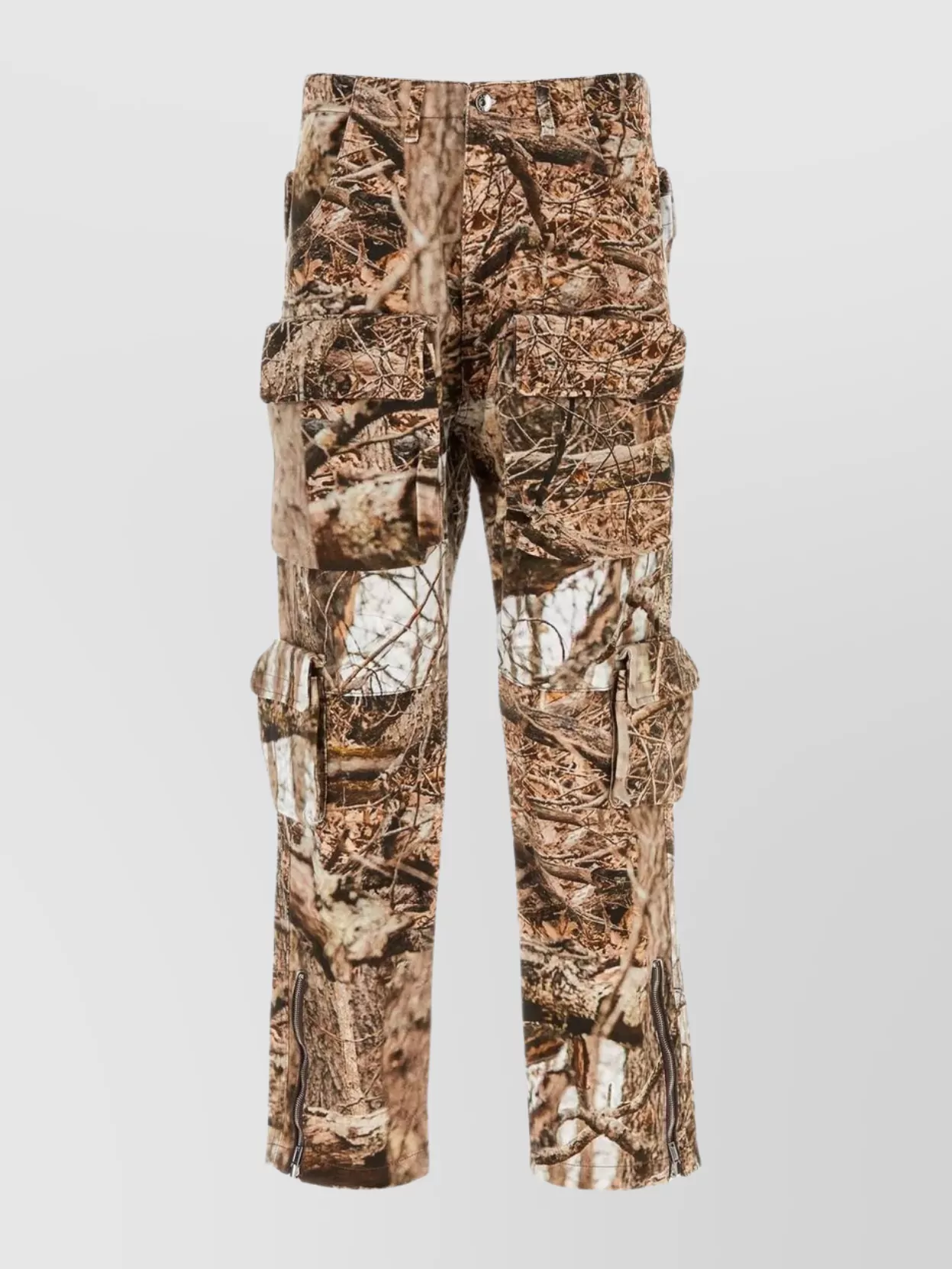 1989 Studio Cargo Jeans In Printed Cotton In Brown