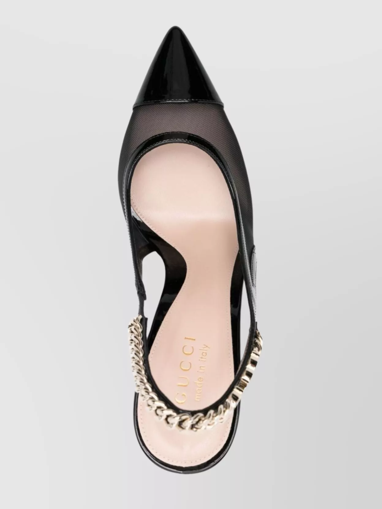 Shop Gucci Signoria Slingback Pumps Chain Detail