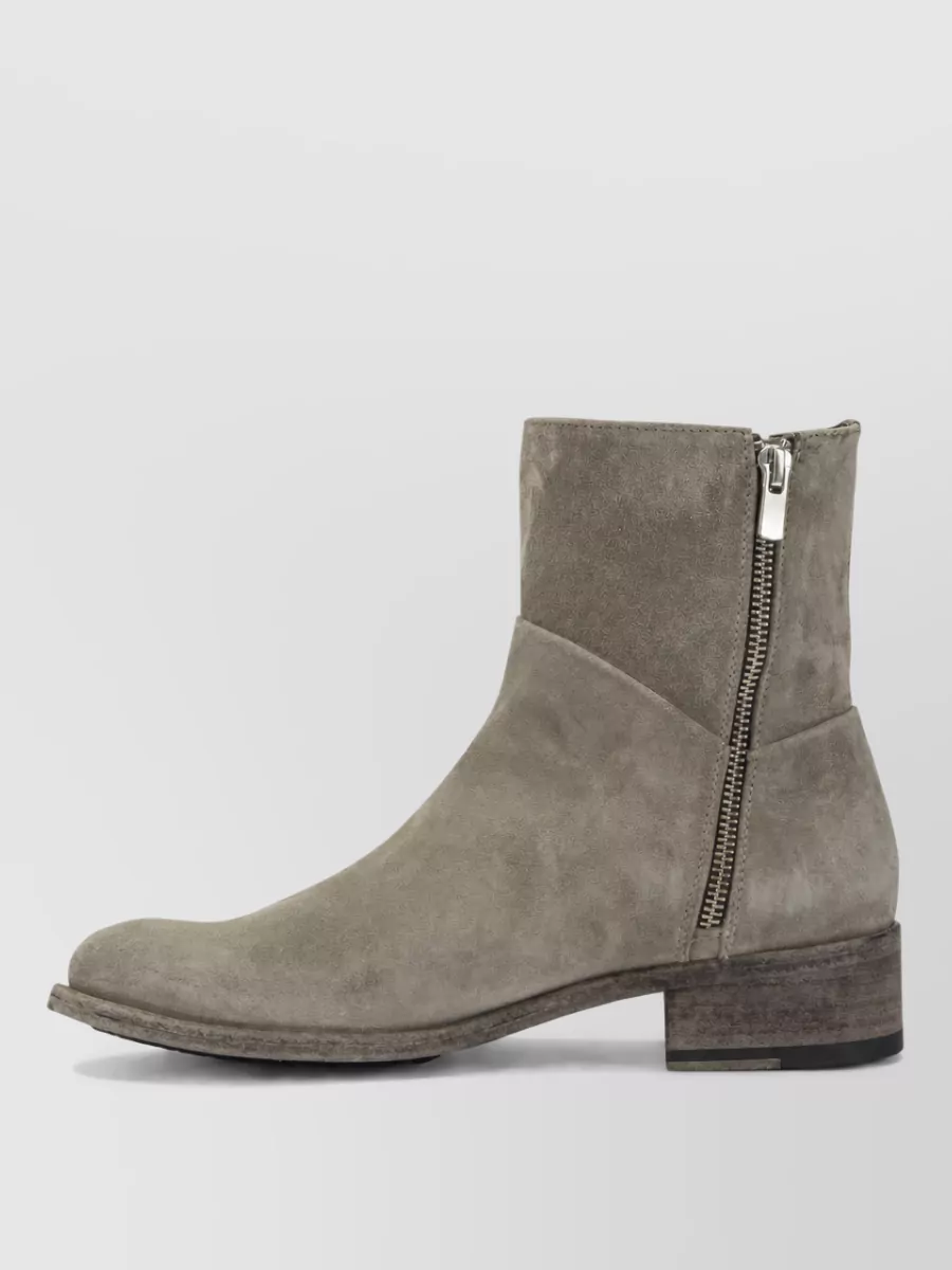 Officine Creative Suede Leather Zipped Ankle Boots