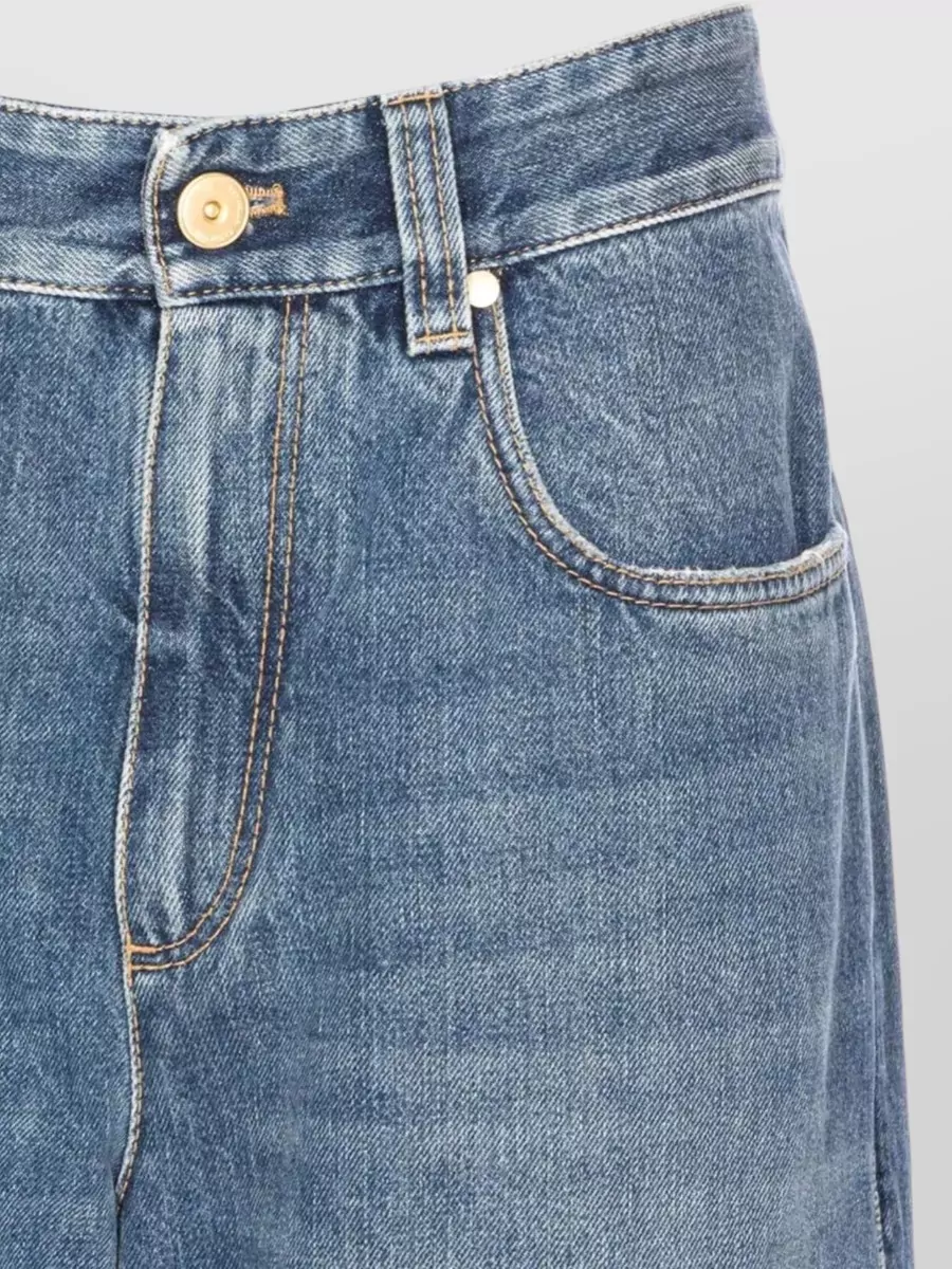 Brunello Cucinelli Denim Wide-Leg Trousers