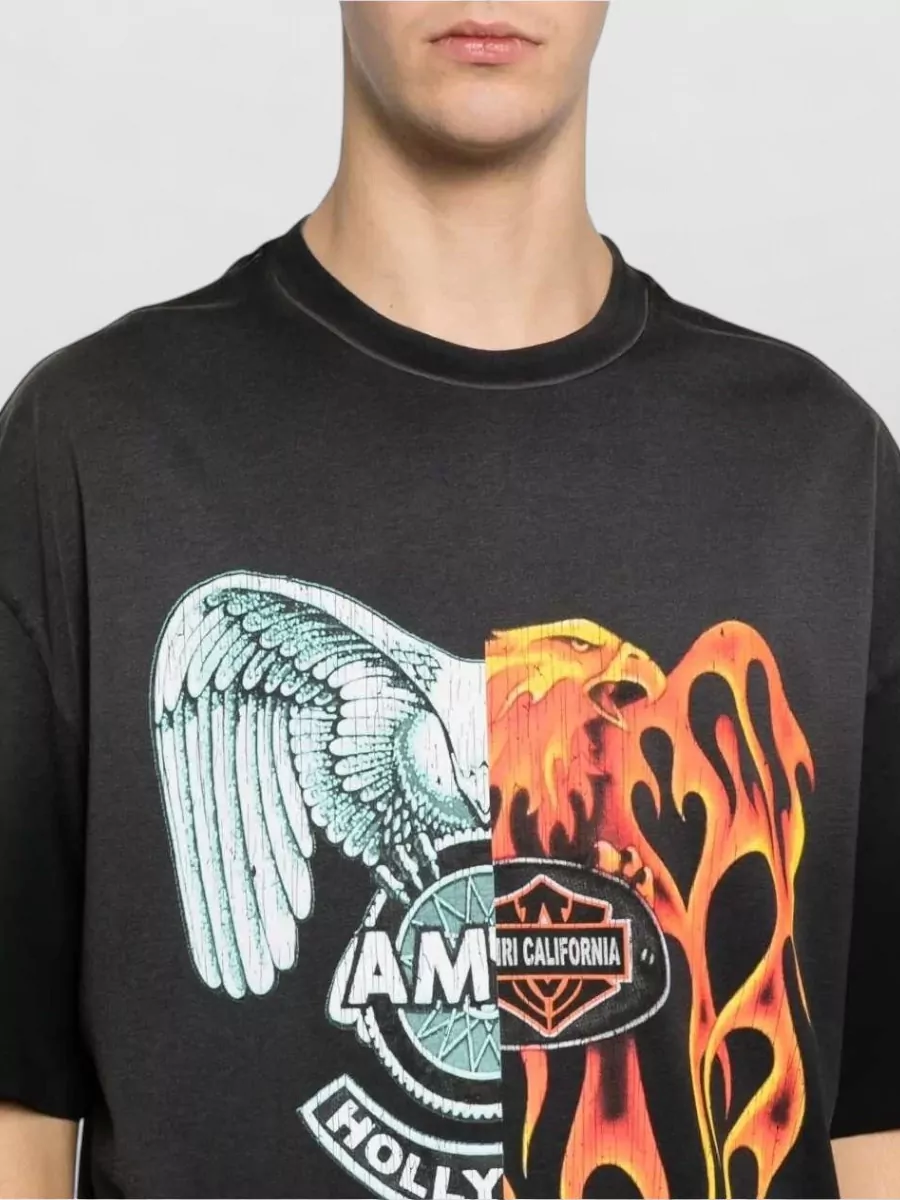 Amiri Logo Print Cotton Short Sleeve T-Shirt