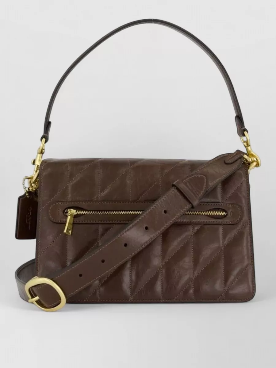 Coach leather chain shoulder clutch bag