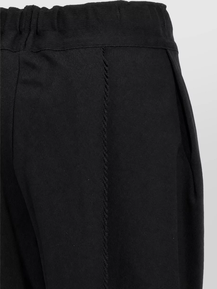 Issey Miyake Fringed Pleated Balloon-Leg Cropped Tapered Trousers