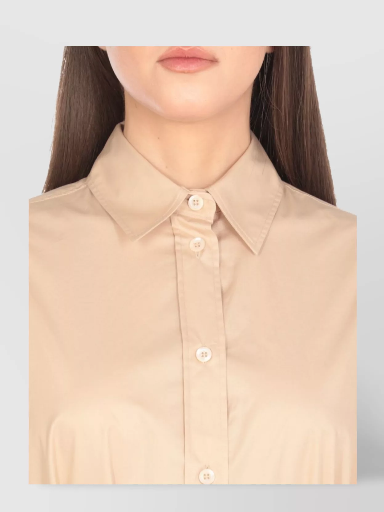 Peserico Cotton Dress With 3/4 Sleeves And Belted Waist