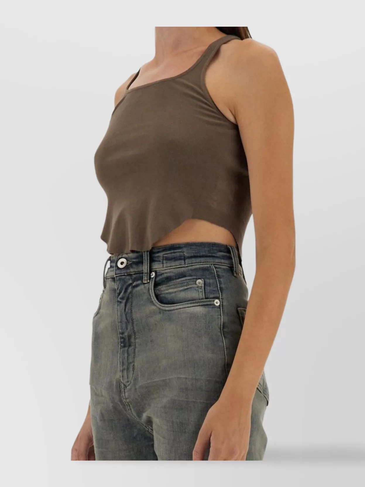 Shop Rick Owens Drkshdw Cropped Sleeveless Tank Top Racerback