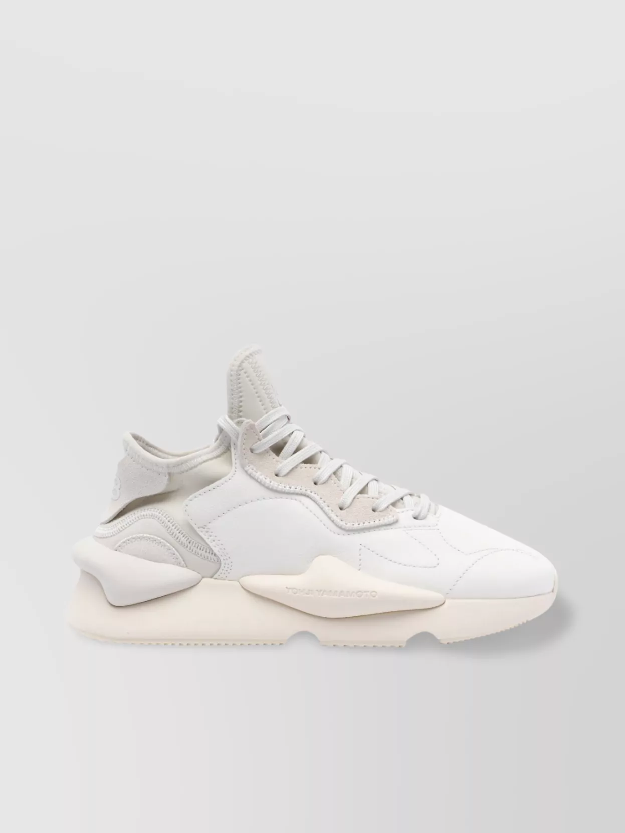 Y-3 Low Top Leather Sneakers With Pull Tab