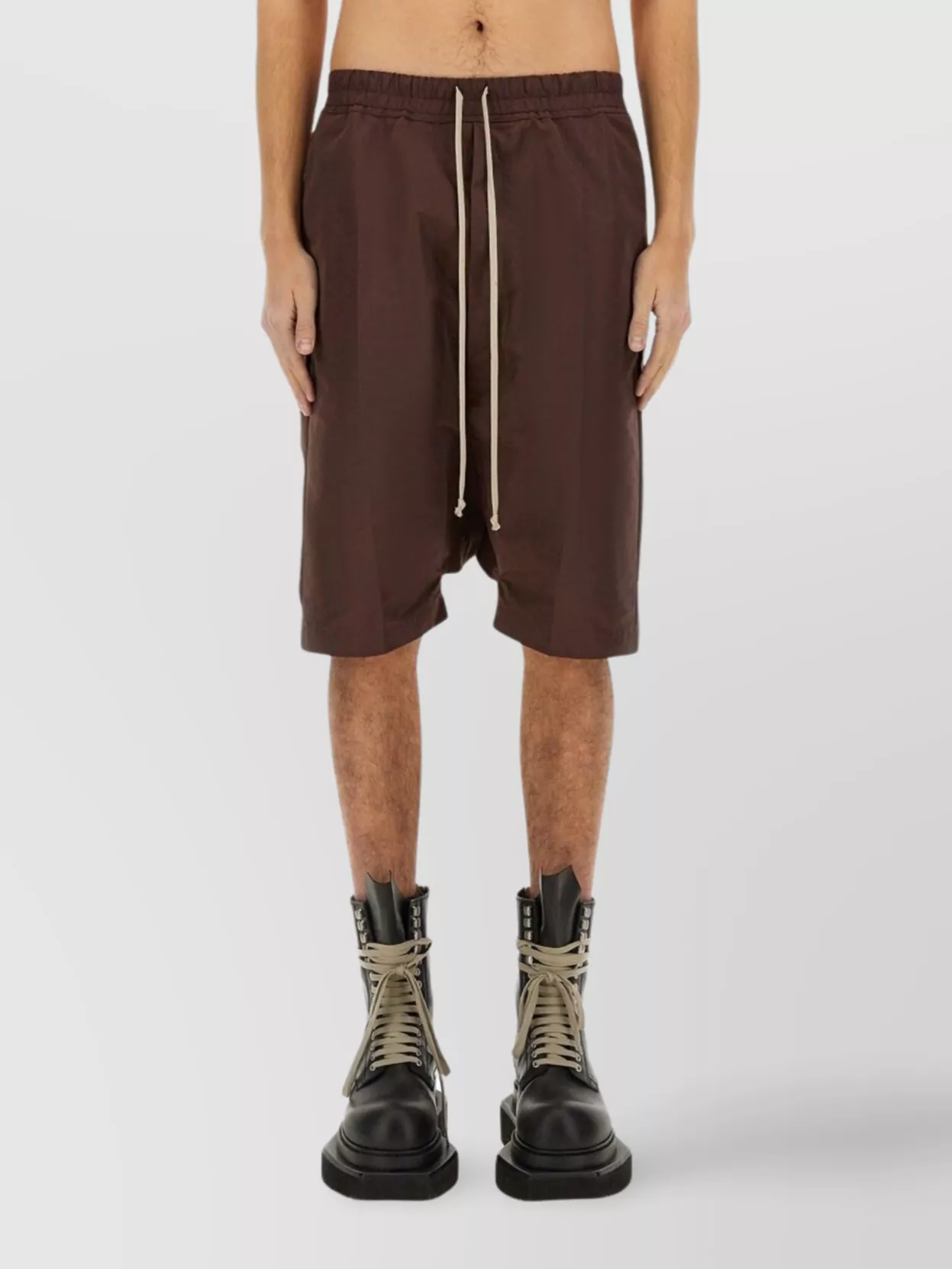 Rick Owens Pods Knee Length Elastic Waistband Shorts