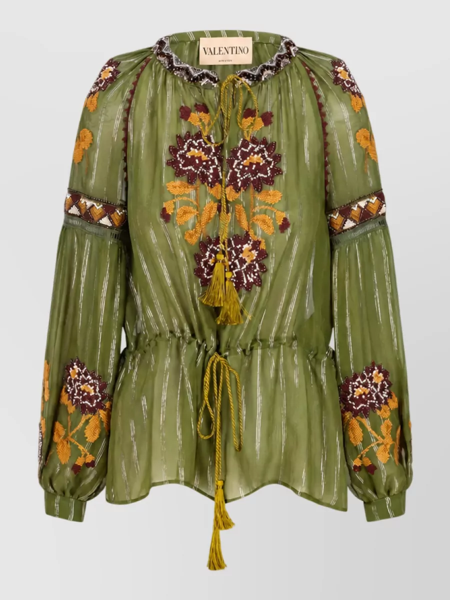 Valentino Garavani Silk embroidered blouse