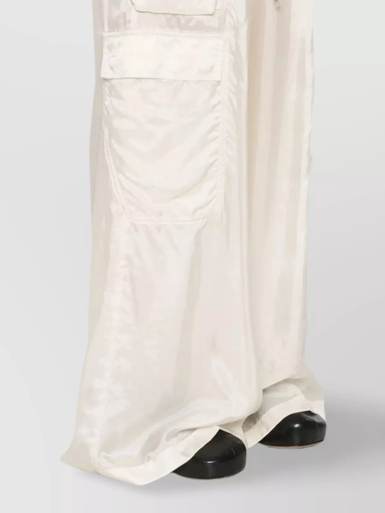 Rick Owens Wide-leg Cupro Trousers Cargo Pockets